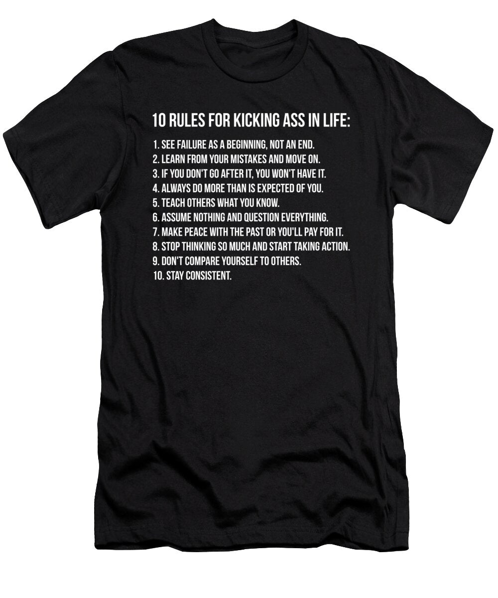 1 10 Rules for Kicking Ass in Life Matthew Chan T-Shirt