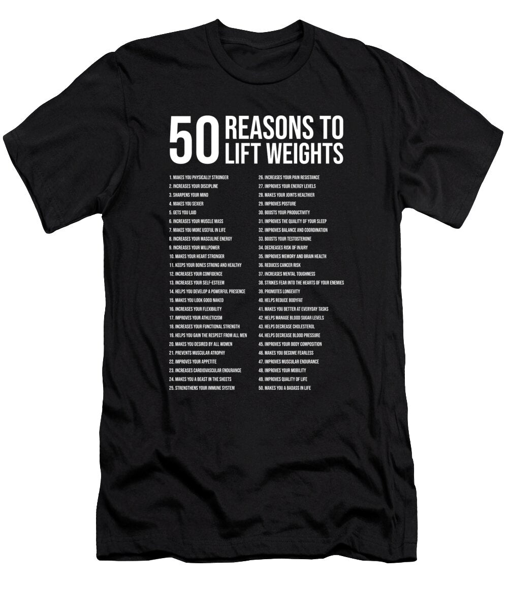 1 50 Reasons to Lift Weights Matthew Chan T-Shirt