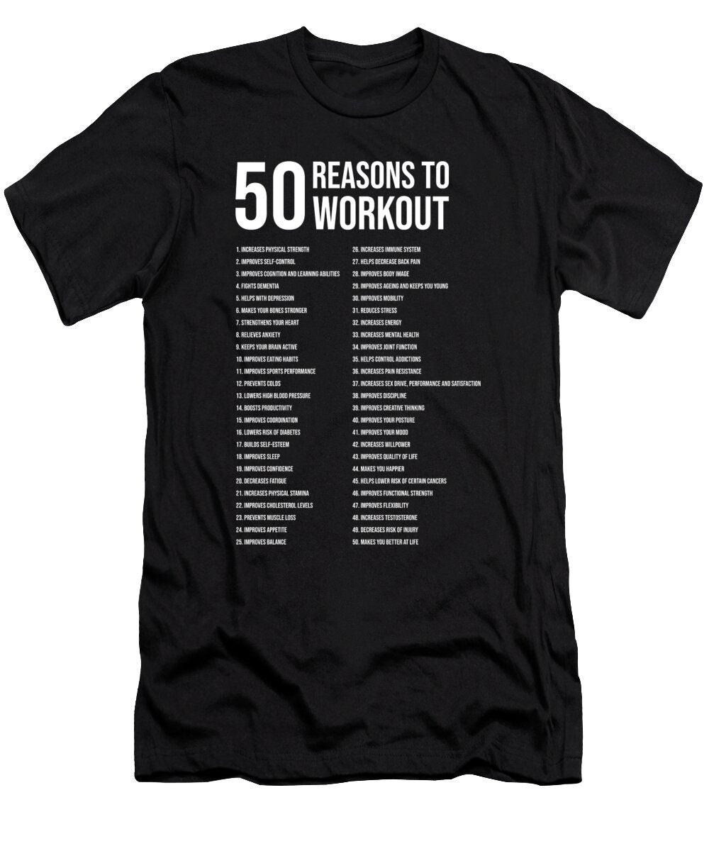 1 50 Reasons to Workout Matthew Chan T-Shirt