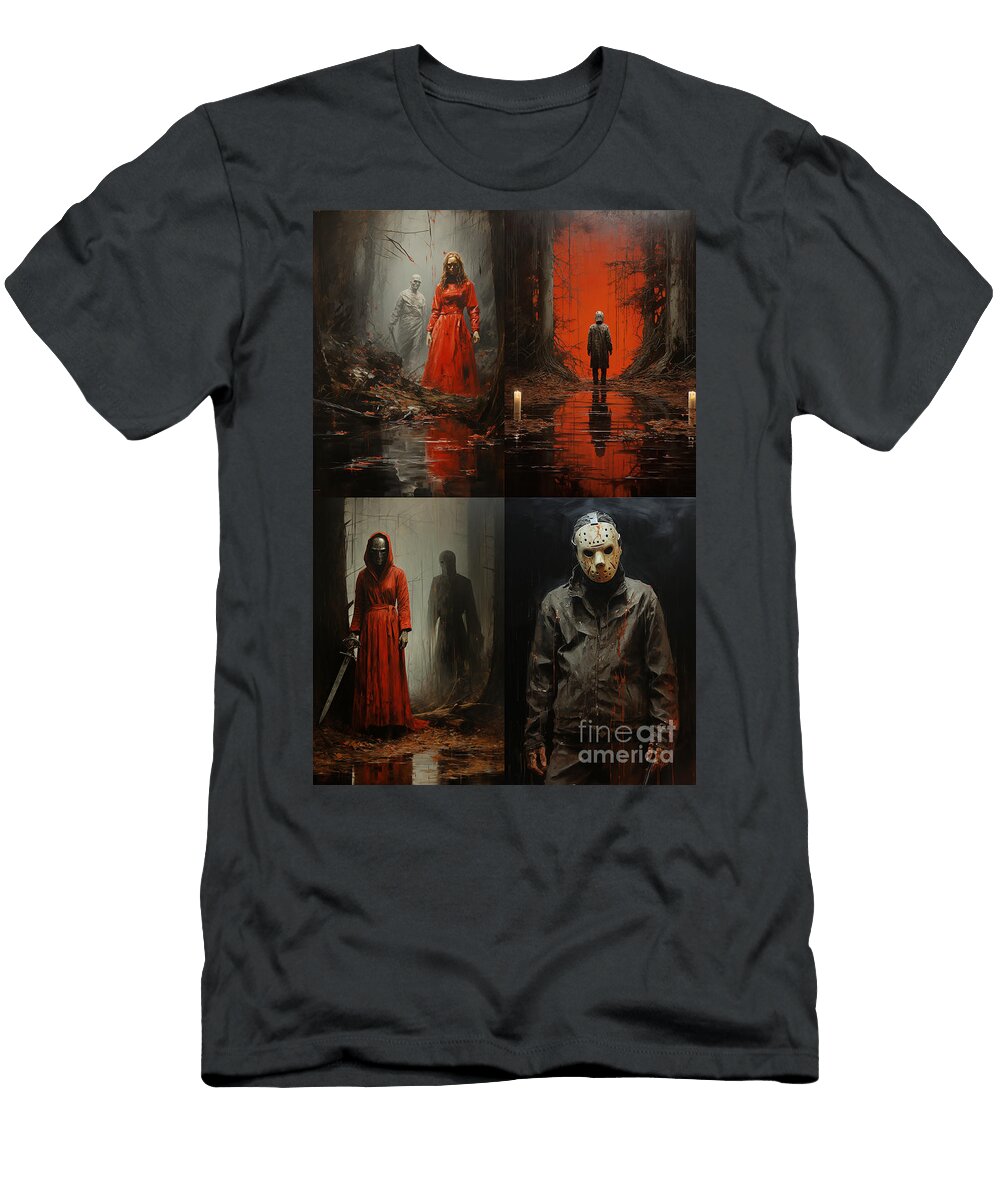 1 a Classic Slasher Horror Movie Scene Medium Is Da E Ee a Fdadaf By Asar Studios Artistic Rifki T-Shirt