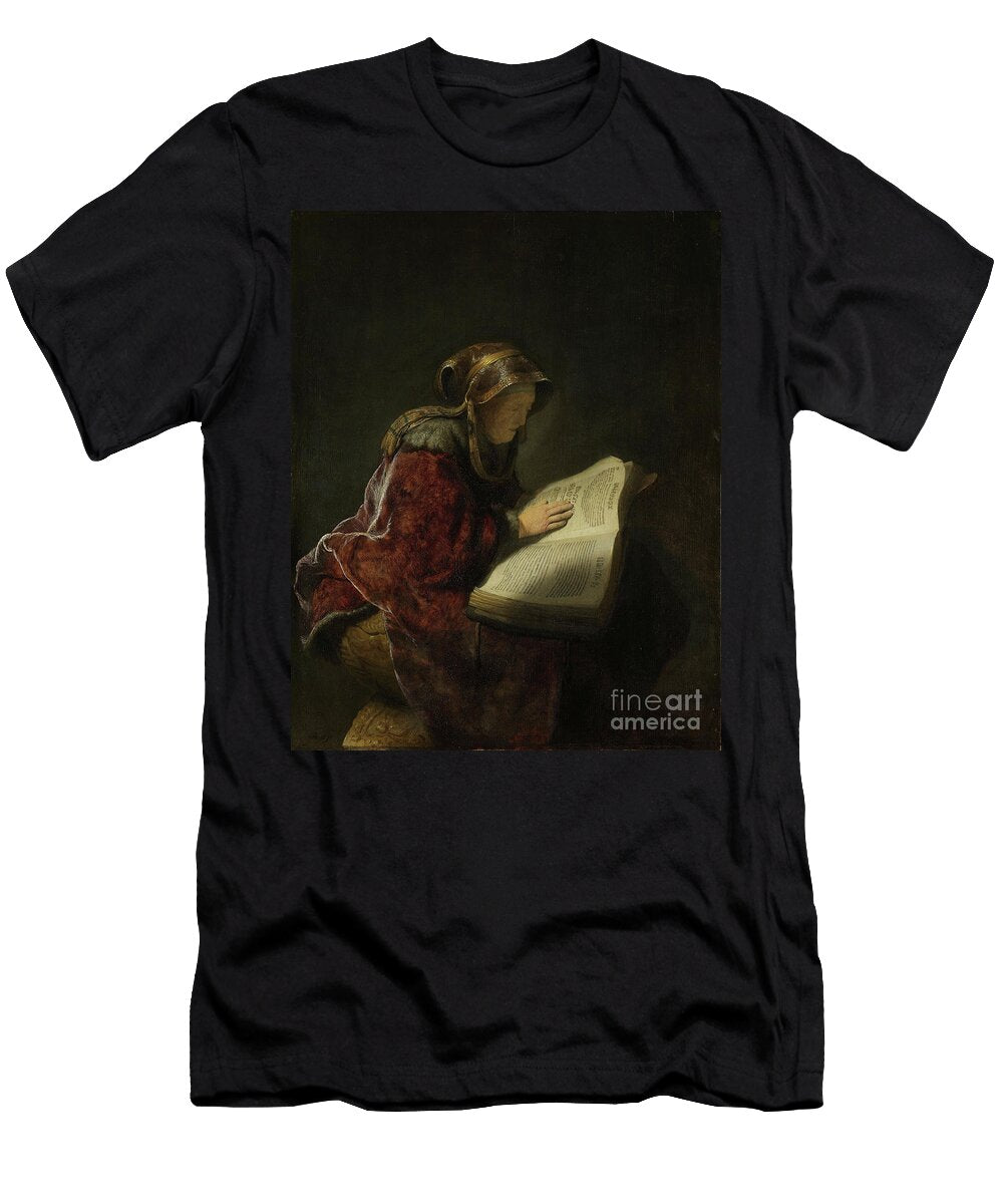 1 an Old Woman Reading Probably the Prophetess Hannah 1631 Oil on Panel Rembrandt Harmensz Van Rijn T-Shirt