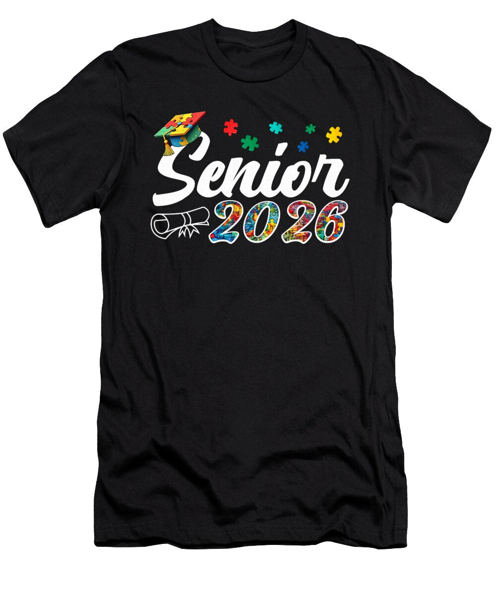 1 Autism Graduation Senior 2026 Puzzle Autistic Coami Tacti T-Shirt