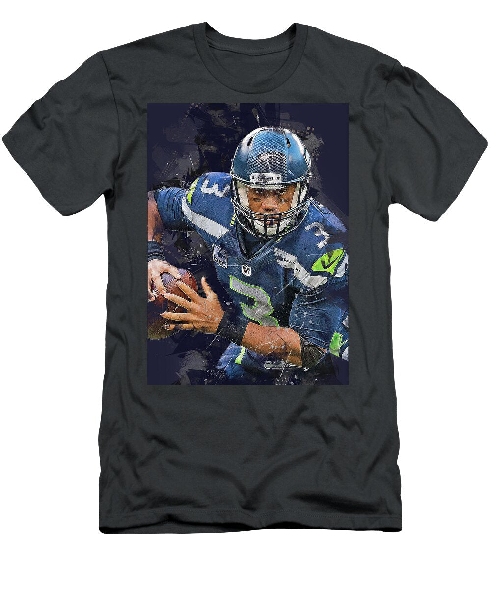 1 Ball Play NFL Russell Wilson Russellwilson Russell Wilson Seattle Seahawks Player American Football Wrenn Huber T-Shirt
