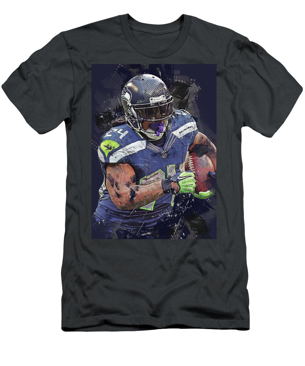 1 Ball Play NFL Seattle Seahawks Player Marshawn Lynch Marshawnlynch Marshawn Lynch Marshawnterrelllyn Wrenn Huber T-Shirt