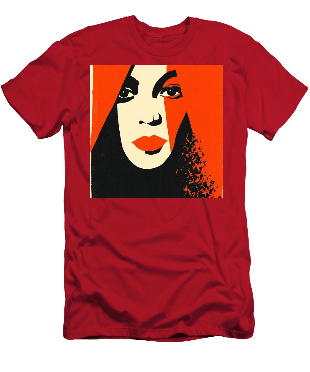 1 Bold Red and Black Portrait Kc Jones T-Shirt