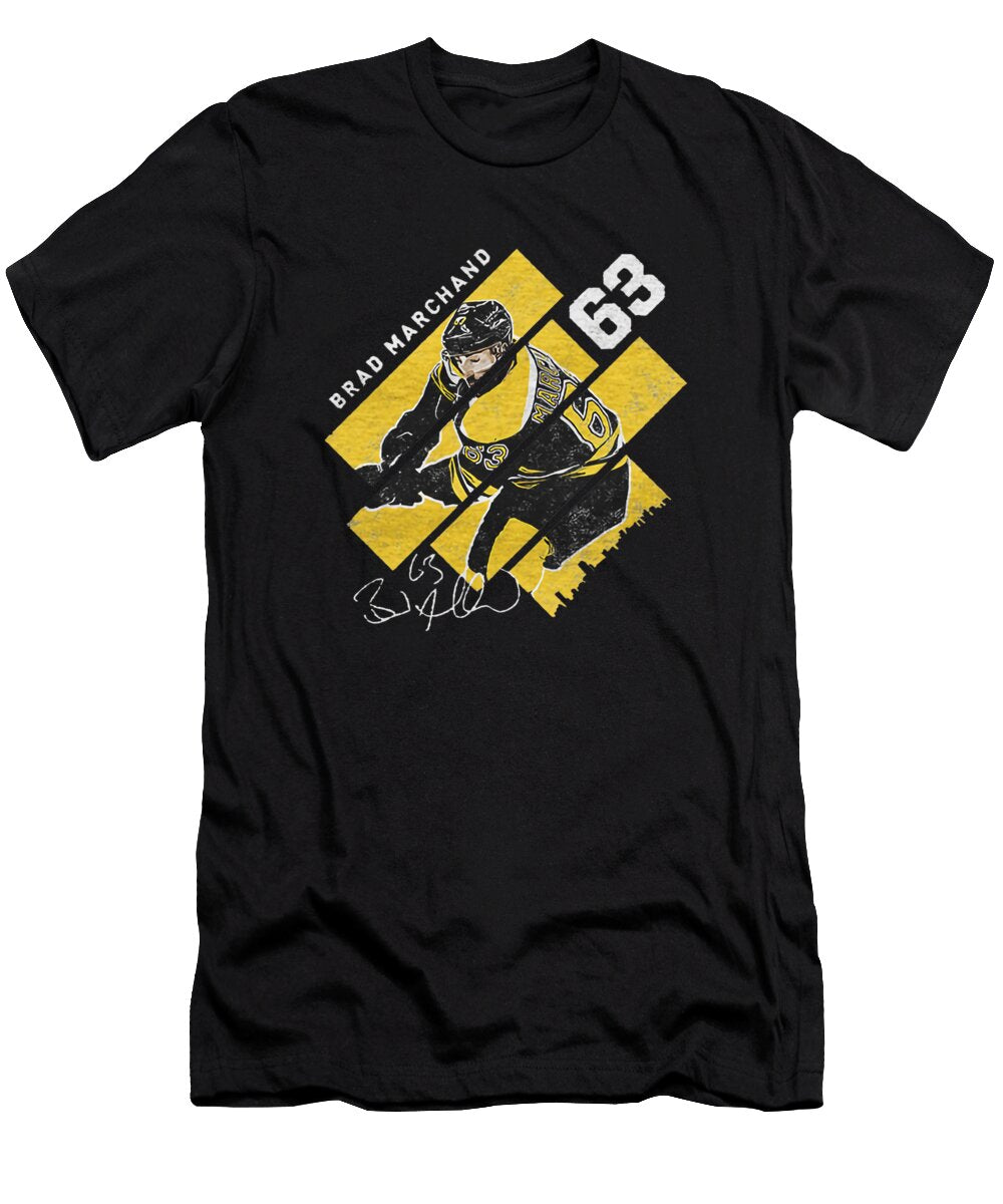 1 Brad Marchand Stripes Kelvin Kent T-Shirt