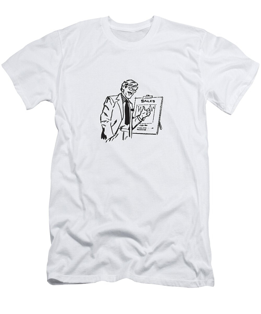 1 Businessman Who Looks Like Robert Redford Gives Sales Chart Thumbs Up Csa Images T-Shirt
