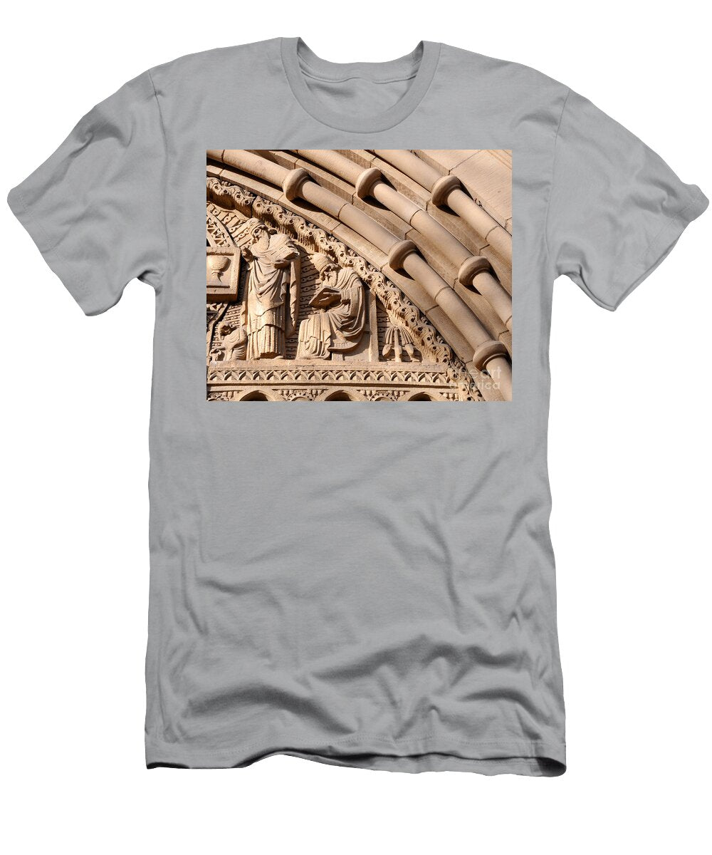 1 Carved Stone Biblical Mural Above Catholic Cathedral Doorway Gary Whitton T-Shirt