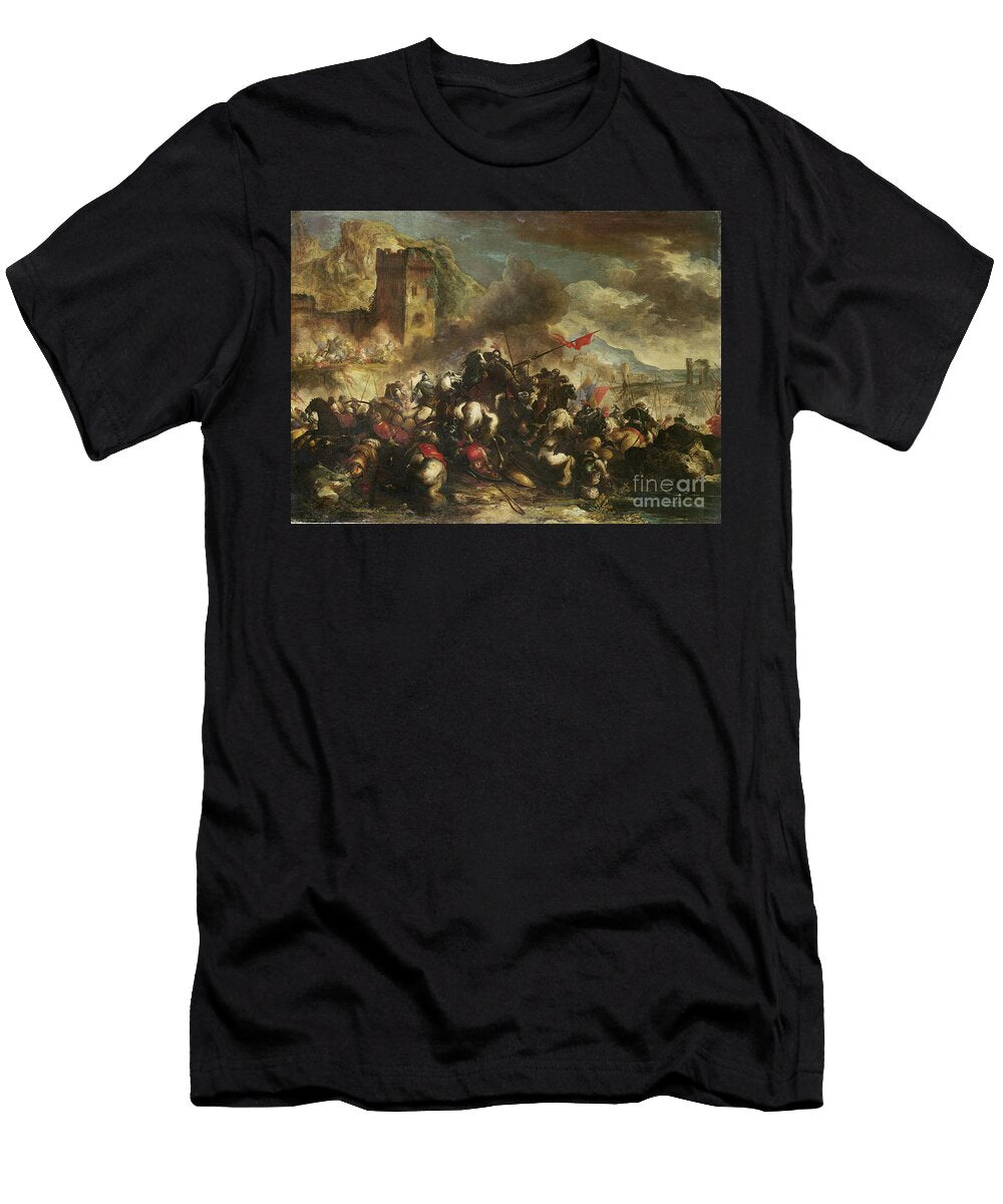 1 Cavalry Skirmishes Between Crusaders and Turks One of a Pair Antonio Calza T-Shirt