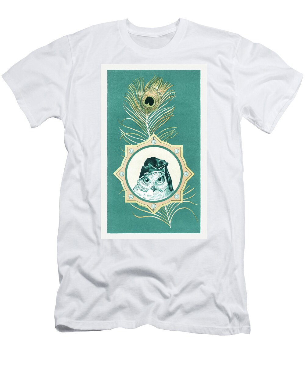 1 Christmas Card Depicting Owl 1865 1899 By L Prang Co L Prang T-Shirt