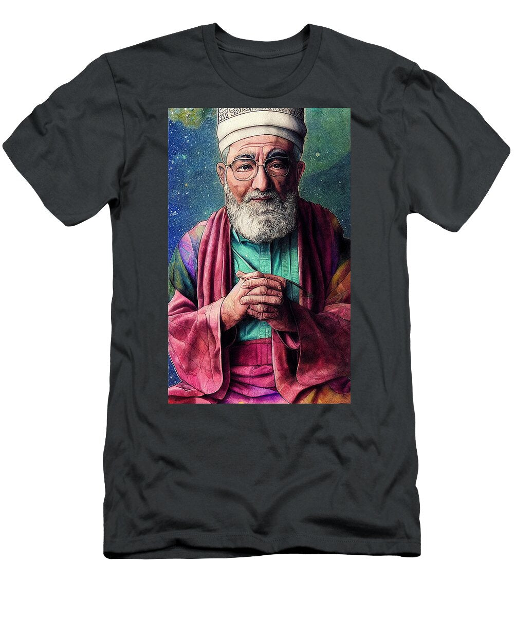 1 Colorful Portrait of Muslim Scholar Mystical Drawn By By Asar Studios Celestial Images T-Shirt