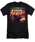 1 Cute Red Panda Eating Popcorn in Cozy Movie Theater Talha Khan T-Shirt