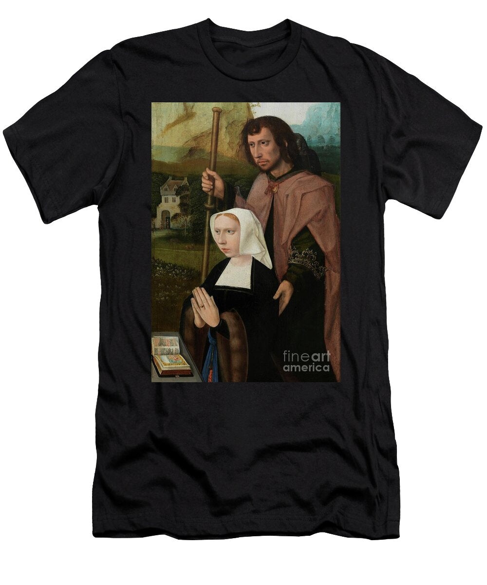 1 Detail of the Right Panel of the Virgin and Child with Saint Catherine and Saint Barbara Circa 1520 25 Master of the Holy Blood T-Shirt
