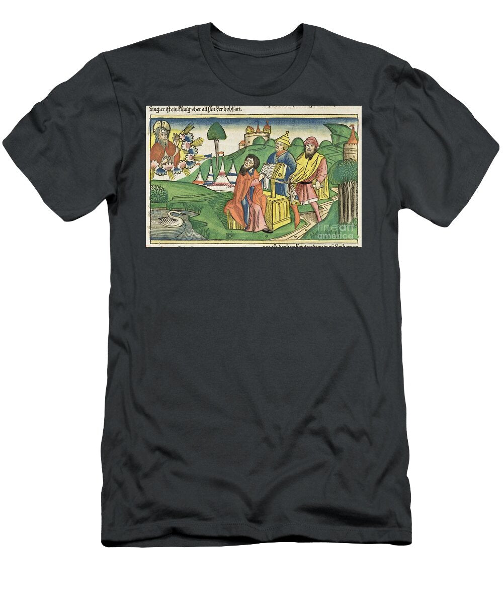 1 Deuteronomy Frontispiece in Which God Makes the Laws From the Nuremberg Bible Biblia Sacra Germanaica German School T-Shirt