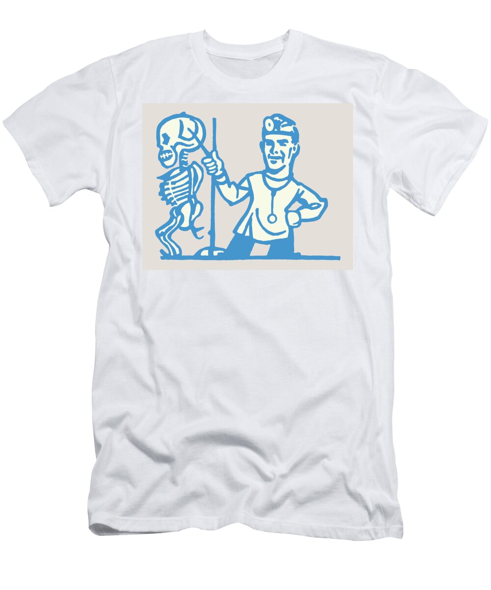 1 Doctor Teaching About Skeleton Csa Images T-Shirt