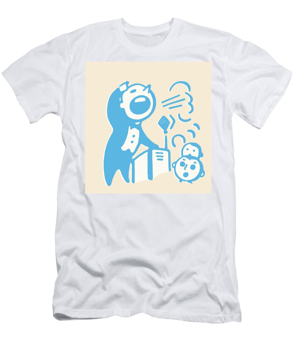 1 Emcee At Microphone in Front of Audience Csa Images T-Shirt