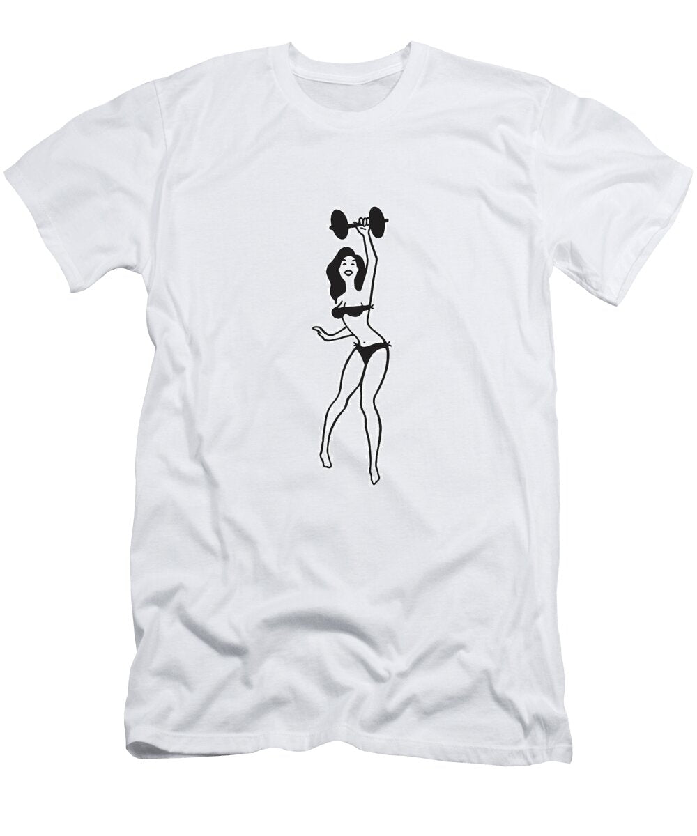 1 Female Weightlifter Lifting a Barbell Overhead Csa Images T-Shirt