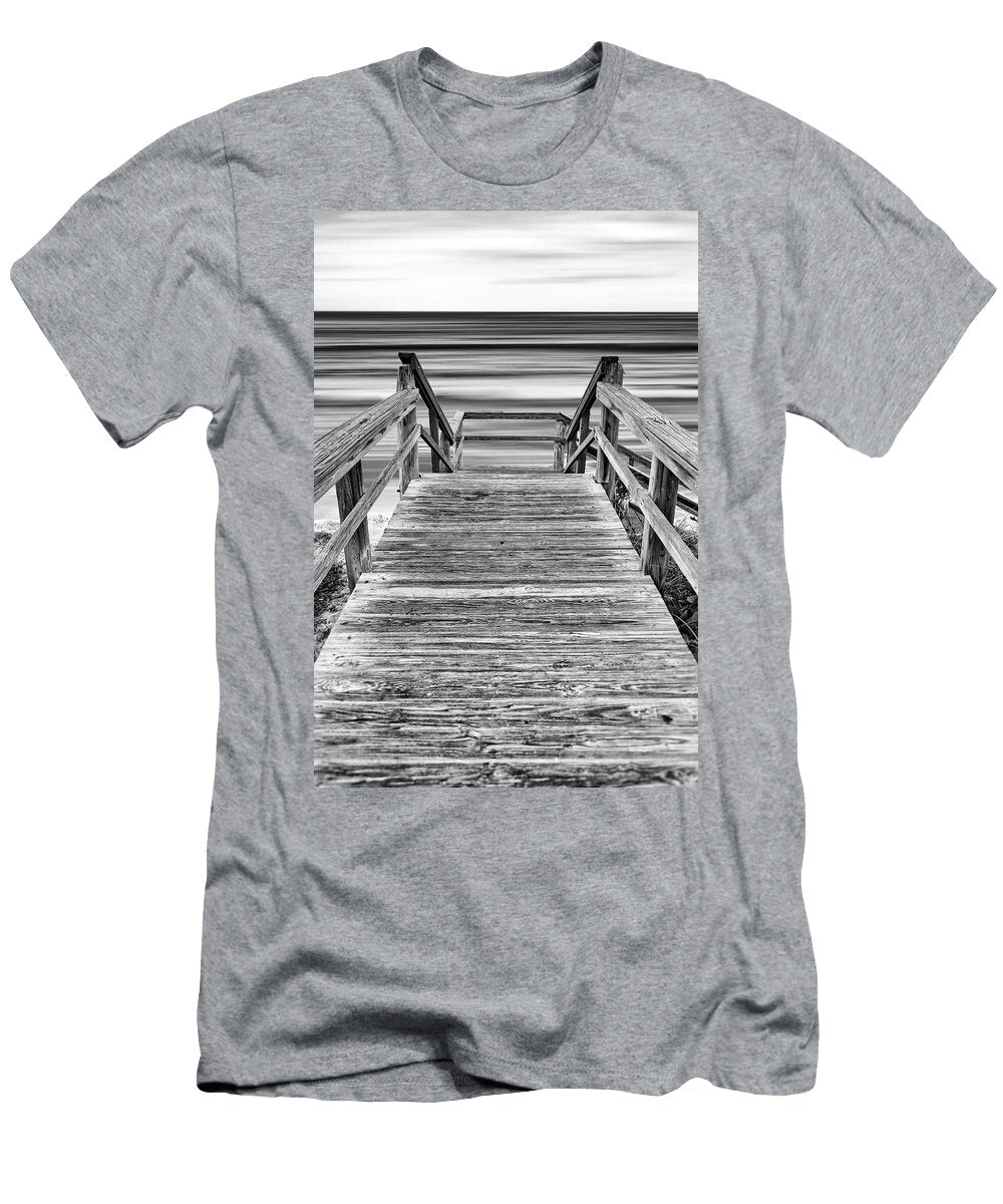 1 Florida South Florida Lantana Wooden Staircase Leading to Beach Laura Diez T-Shirt