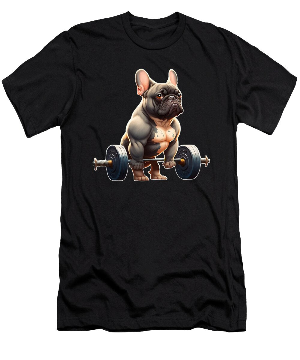 1 Funny French Bulldog Bodybuilding Gym Frenchie Sophie Eleanor T-Shirt