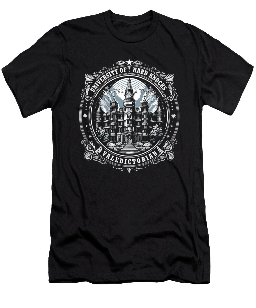 1 Funny University of Hard Knocks Valedictorian Vector Deluxe T-Shirt