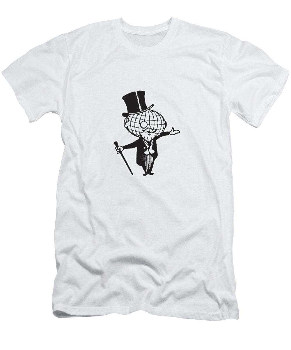 1 Globe Man with Monocle and Top Hat Csa Images T-Shirt