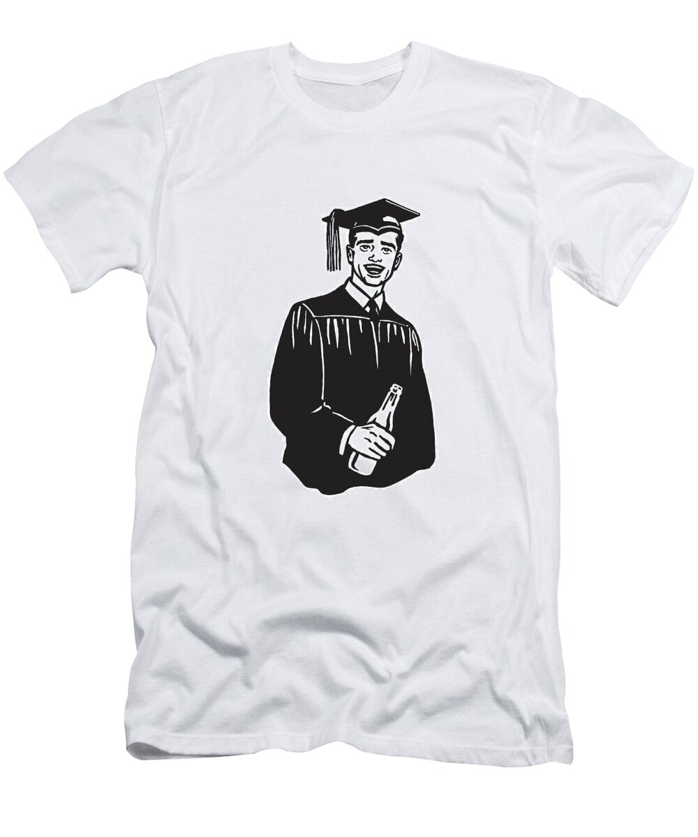 1 Graduate Holding a Bottle Csa Images T-Shirt