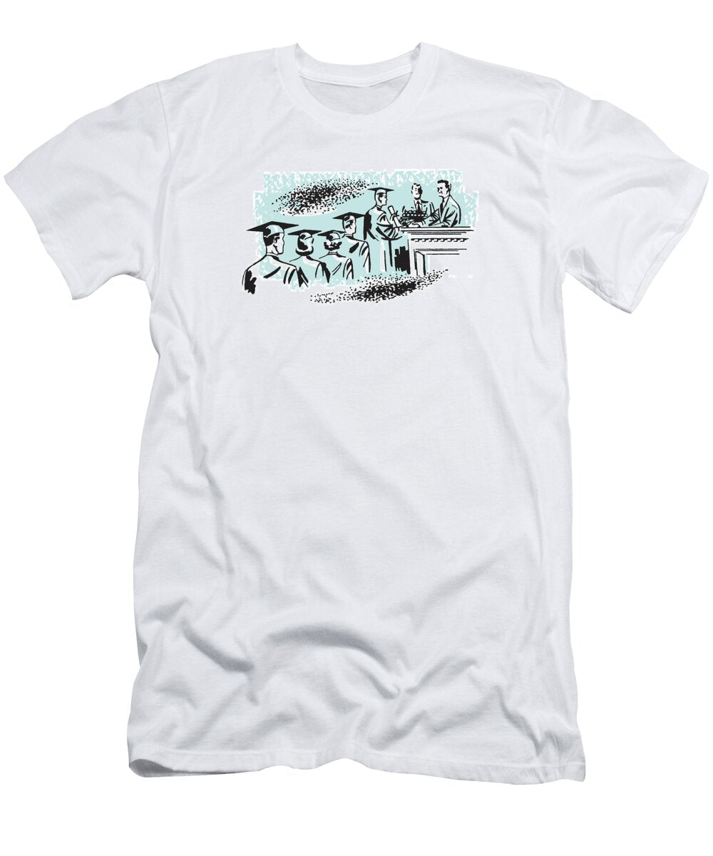 1 Graduation Ceremony with Graduates in Line Csa Images T-Shirt