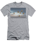 1 Group of Mallard Drakes Flying with a Female in a Courtship Nick Upton Natureplcom T-Shirt