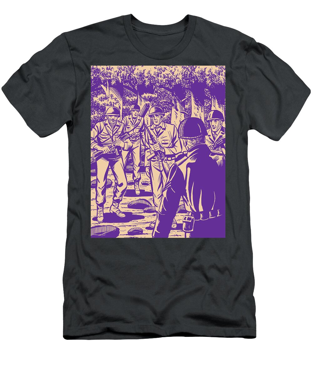 1 Group of Soldiers in the Woods Csa Images T-Shirt