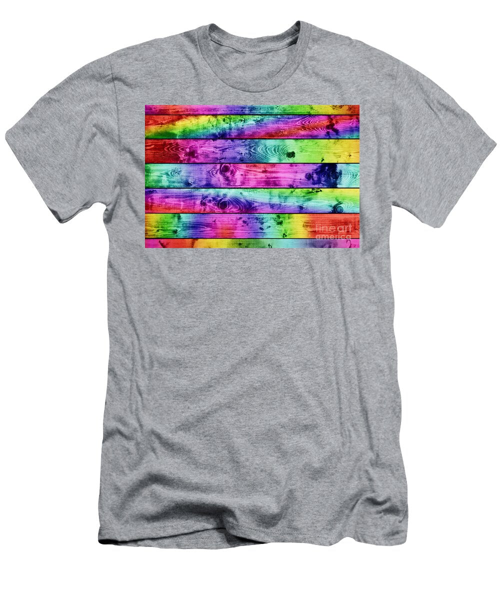 1 Grunge Colorful Wood Planks Background Michal Bednarek T-Shirt