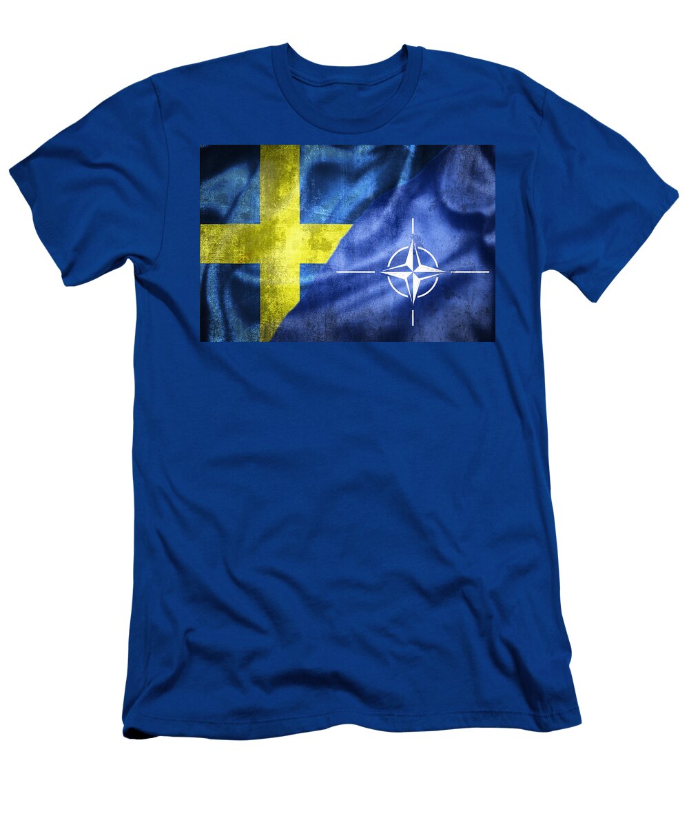 1 Grunge Flags of Sweden and Nato Illustration Brch Photography T-Shirt
