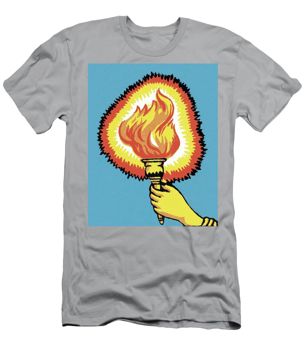 1 Hand Holding a Burning Torch Csa Images T-Shirt