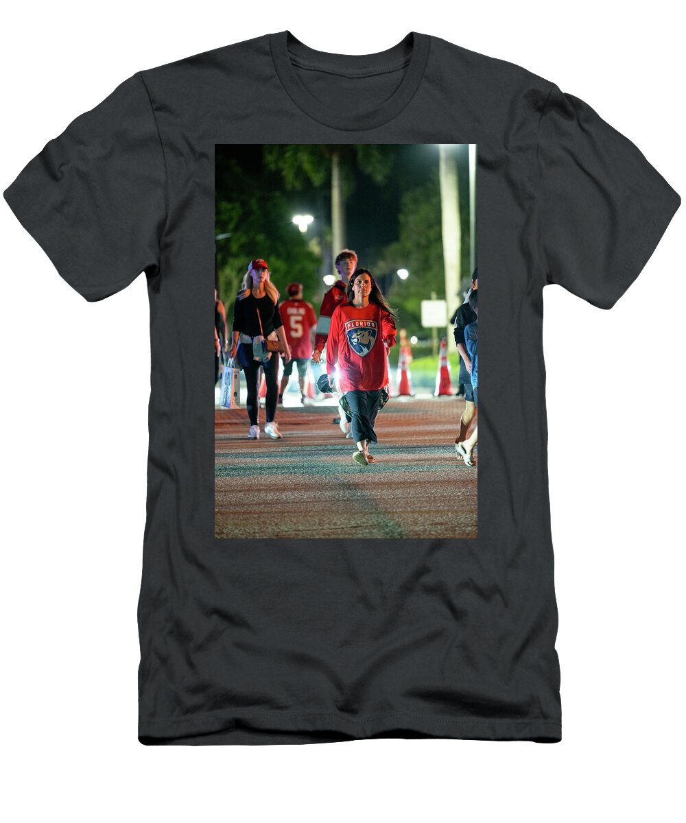 1 Happy Fans Leaving the Panthers Oilers Game Sunrise Florida 2025 Felix Mizioznikov T-Shirt