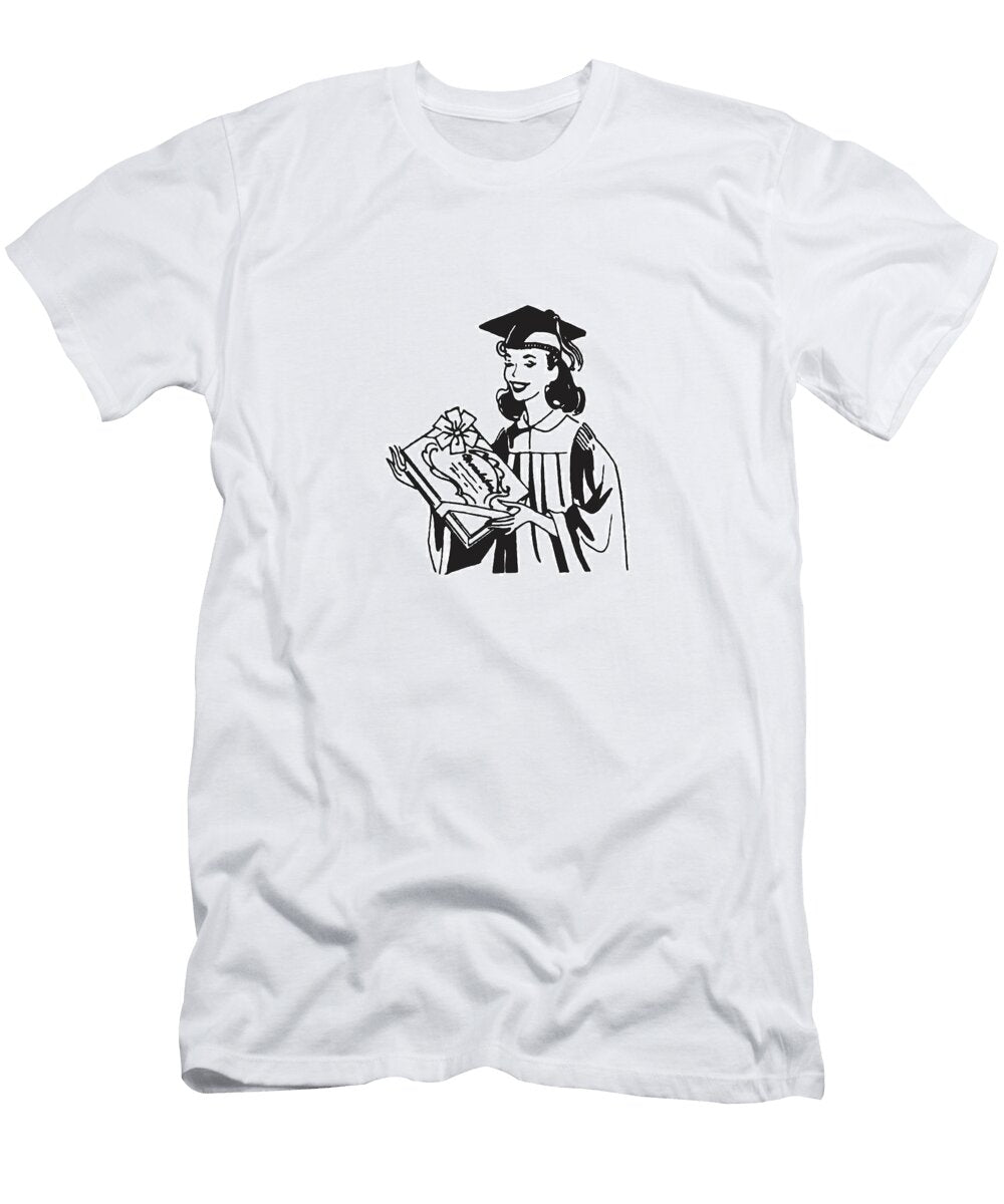 1 Happy Female Graduate Holding Diploma Csa Images T-Shirt