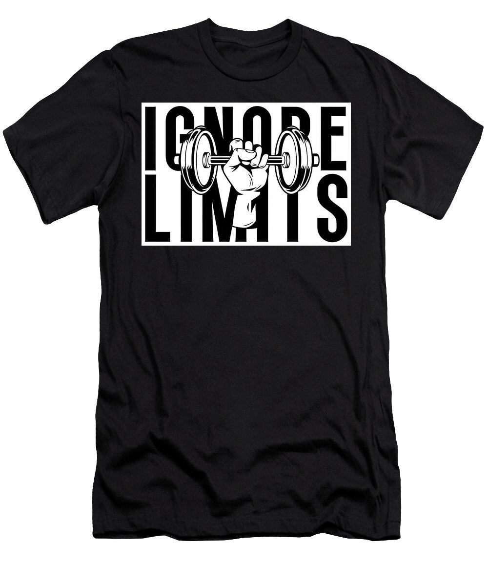 1 Ignore Limits Workout Motivational Gym Quotes Alan Reid T-Shirt