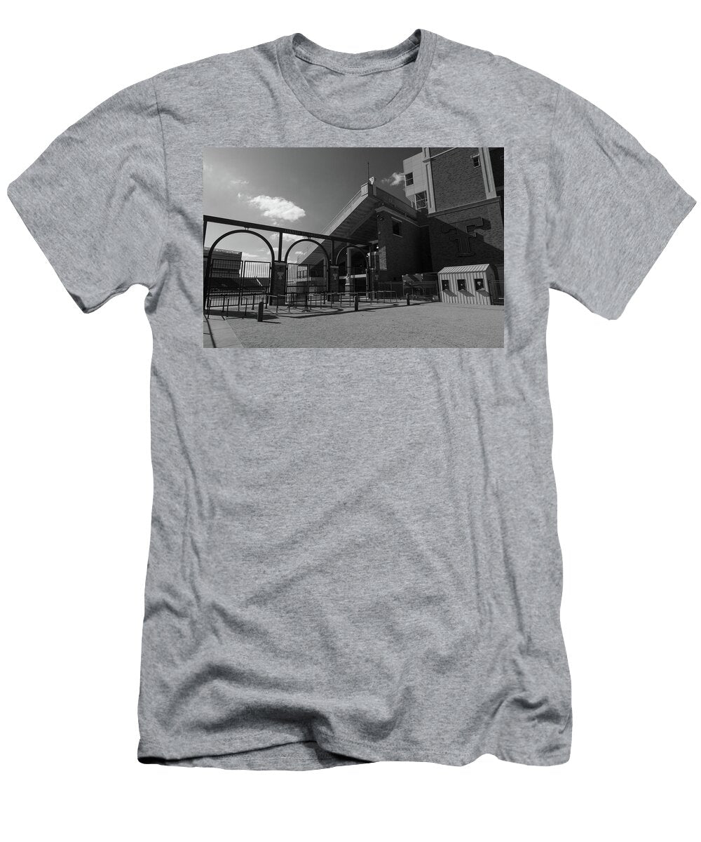 1 Jones Att Stadium At Texas Tech University in Black and White Eldon Mcgraw T-Shirt