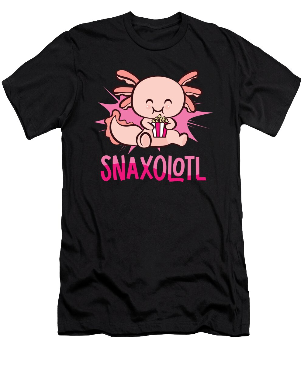 1 Just a Snaxolotl Who Loves Popcorn Axolotl Toms Store T-Shirt