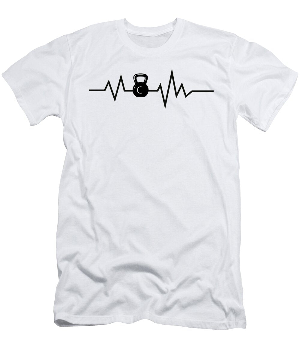 1 Kettlebell Workout Weightlifting Heartbeat Elia Marts T-Shirt