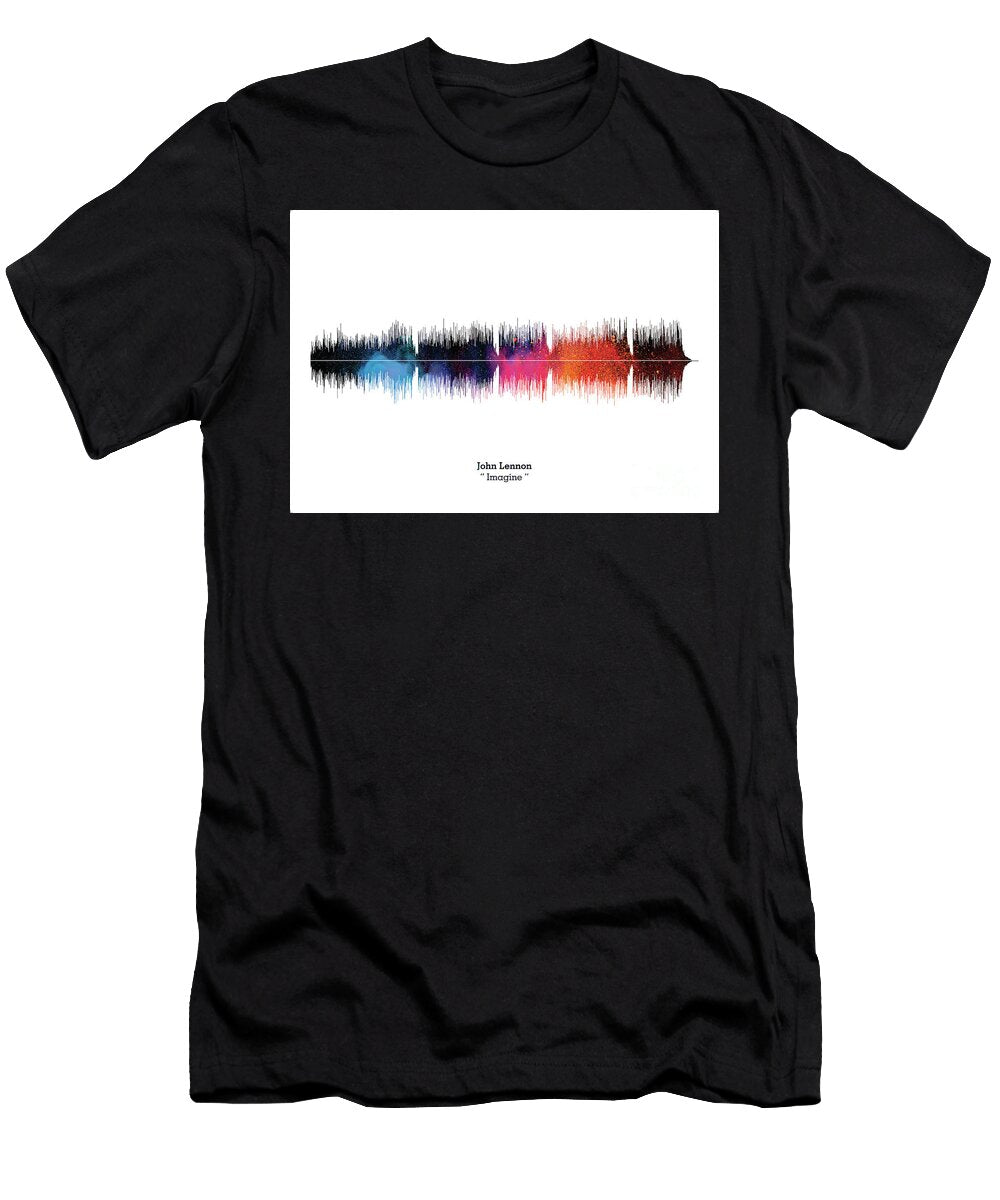 1 Lab No 4 John Lennon Imagine Song Soundwave Print Music Lyrics Poster Lab No 4 the Quotography Department T-Shirt
