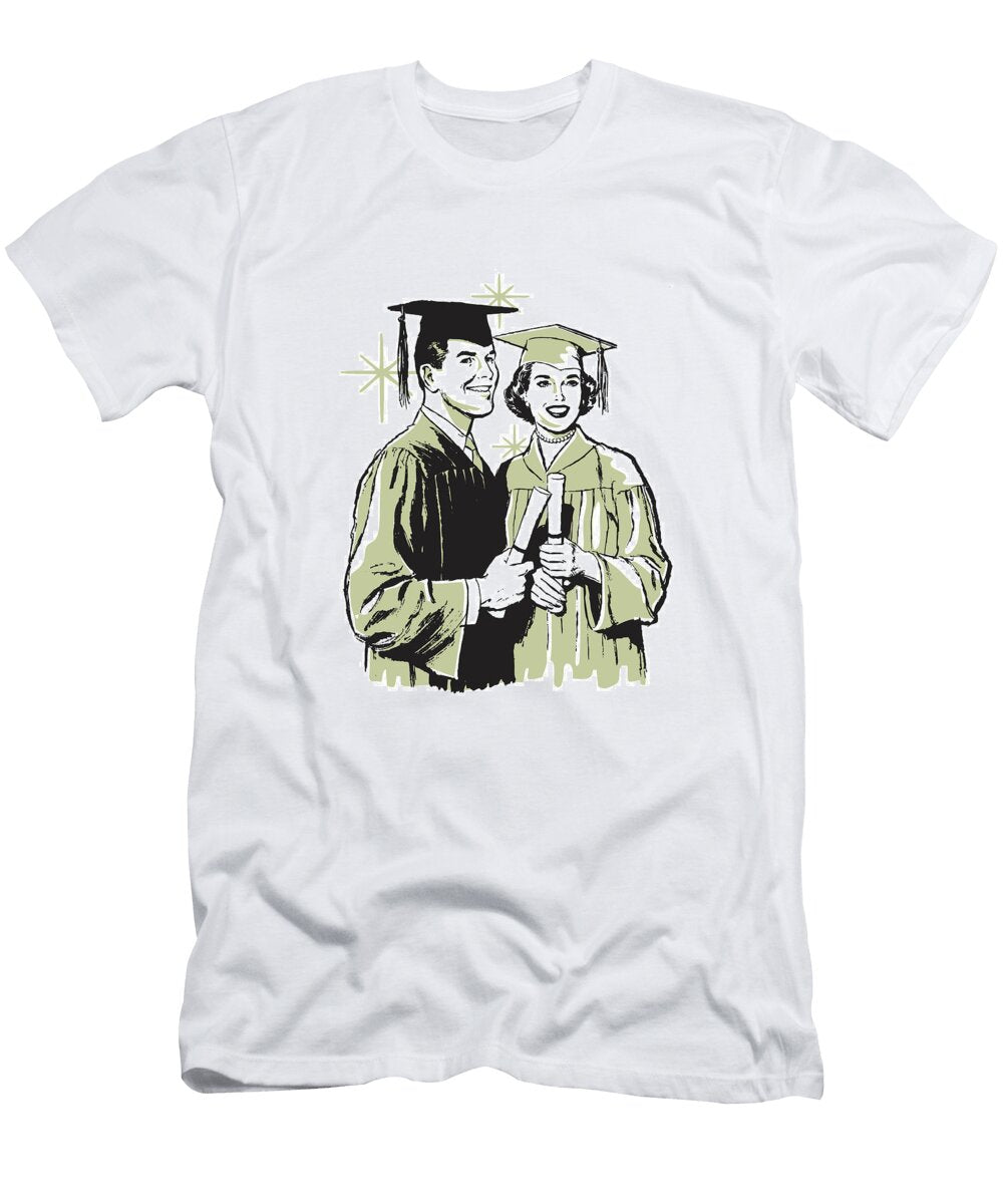 1 Male and Female Graduates with Diplomas Csa Images T-Shirt