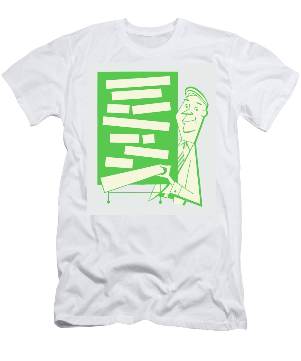 1 Man Holding Sign Csa Images T-Shirt