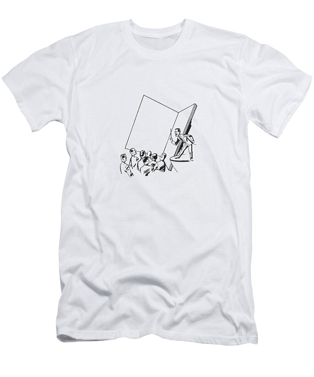 1 Man Instructing Group Through Book of Questions Csa Images T-Shirt