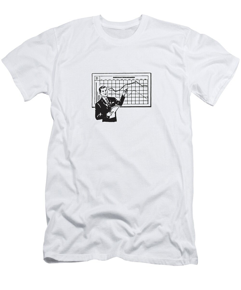 1 Man Presenting Line Chart Csa Images T-Shirt