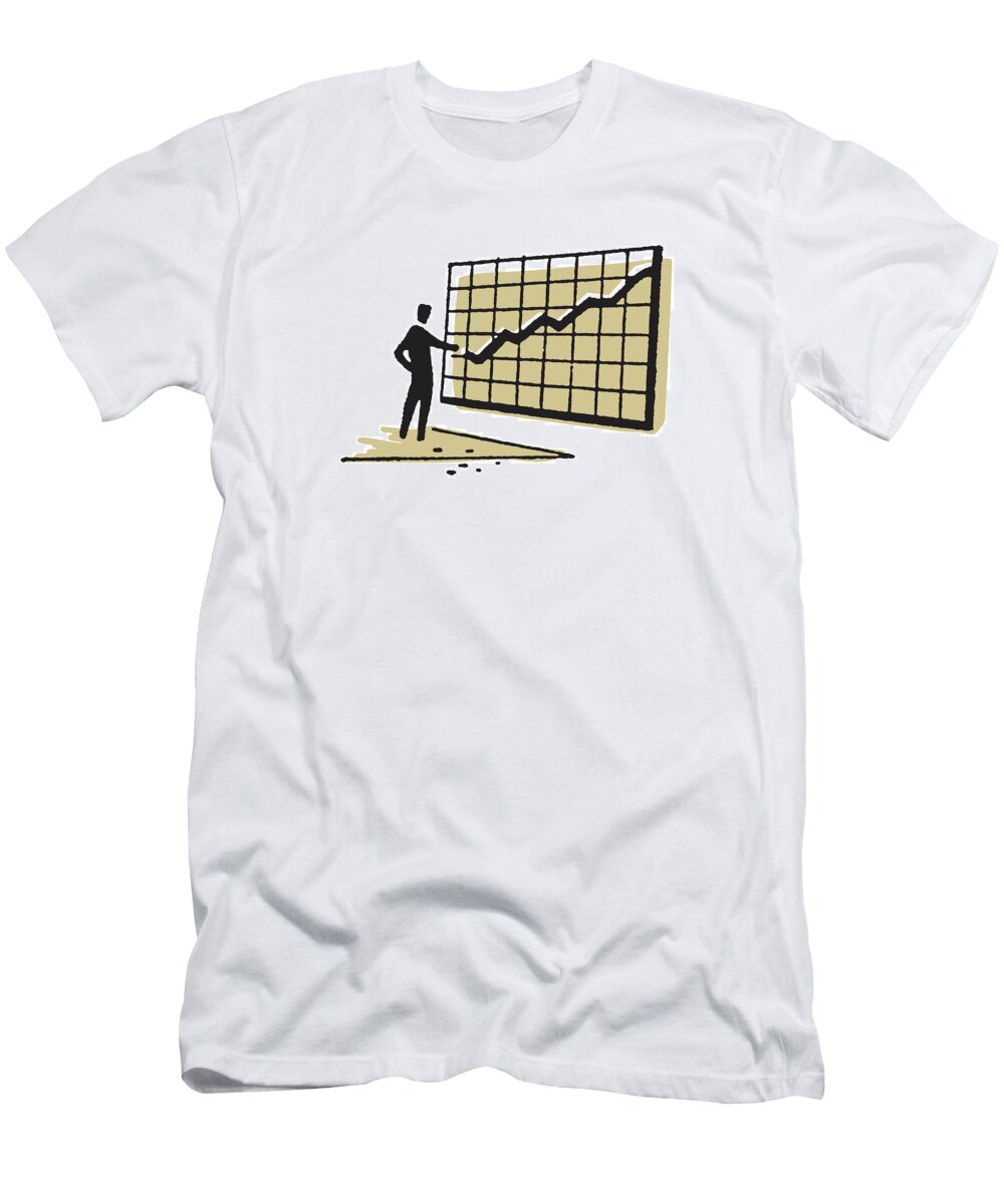 1 Man Standing By Line Chart Csa Images T-Shirt