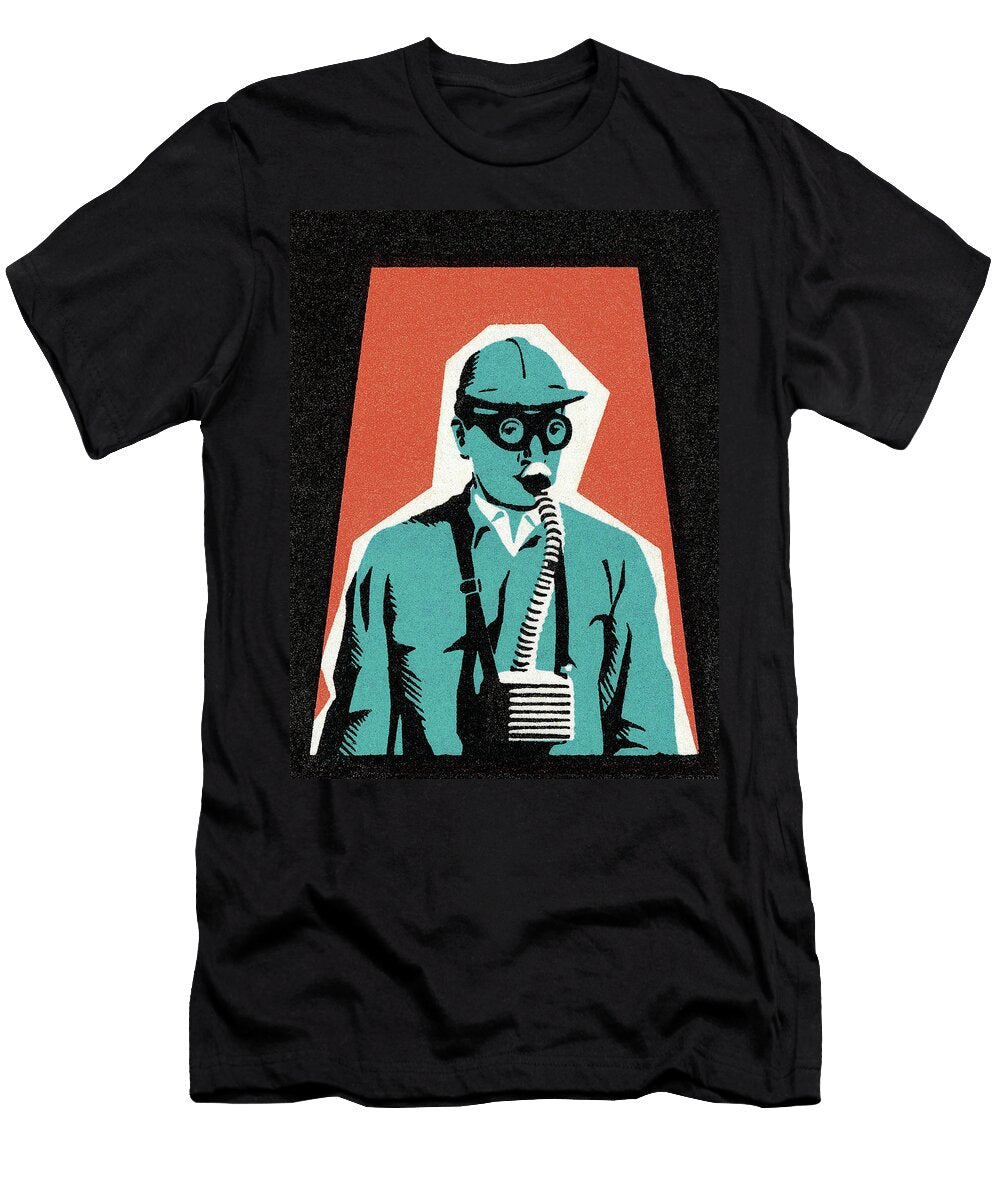 1 Man Wearing Gas Mask Csa Images T-Shirt