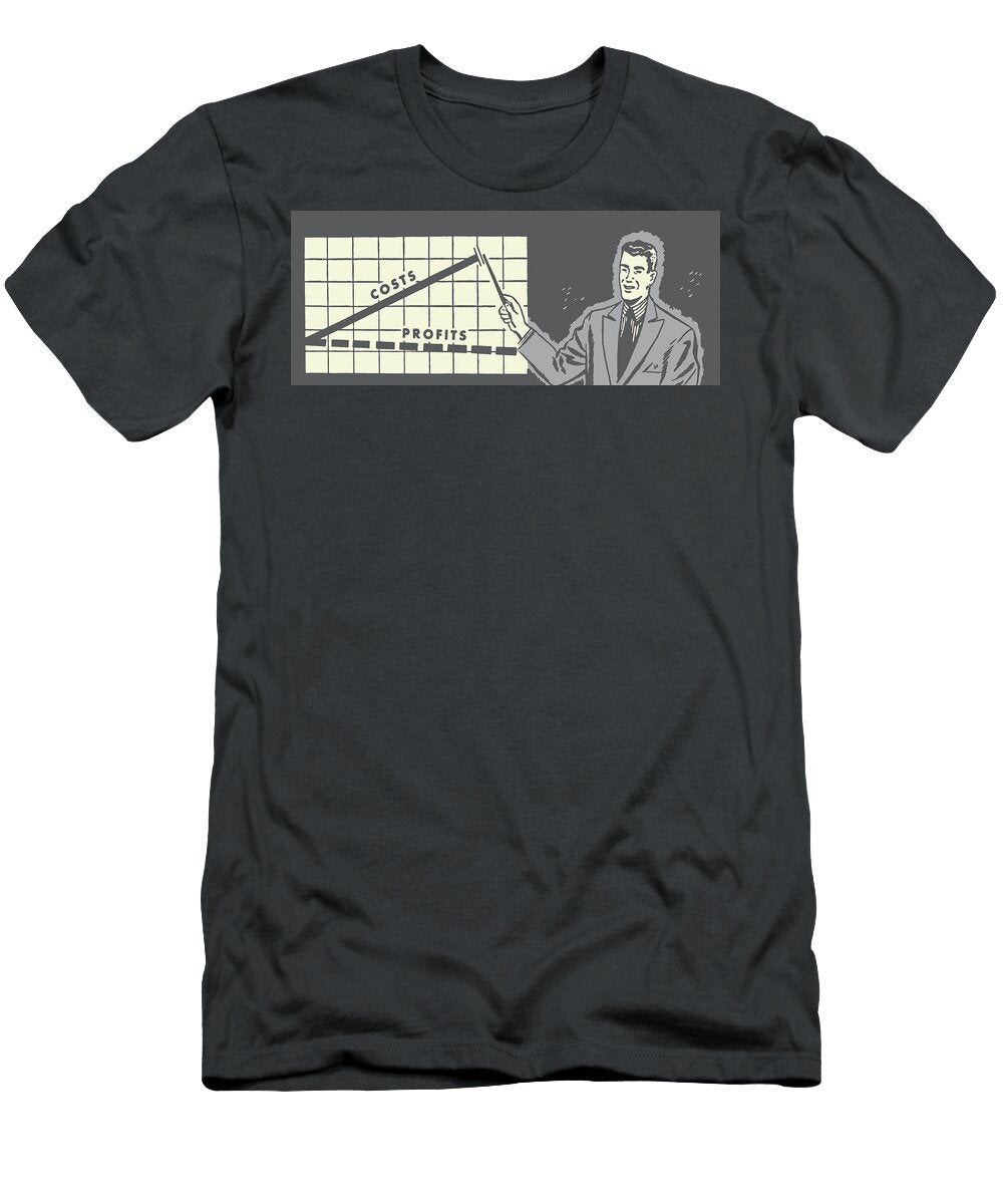 1 Man with Profit Loss Chart Csa Images T-Shirt