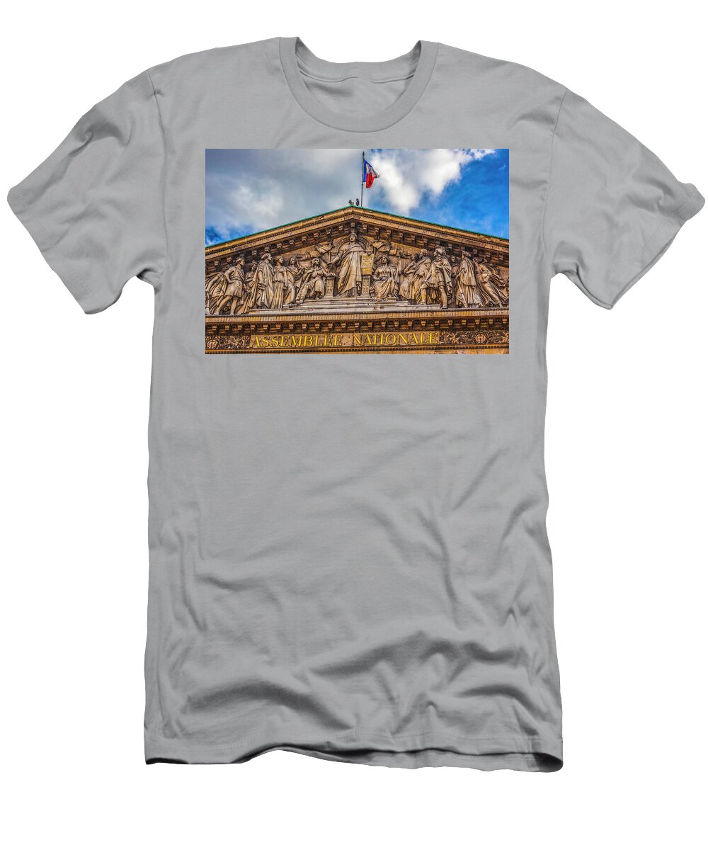 1 Marianne Lady Liberty Statues Facade National Assembly Paris Fra William Perry T-Shirt