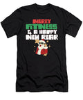 1 Merry Fitness and a Happy New Rear Christmas Gym Buff Maximus Designs T-Shirt