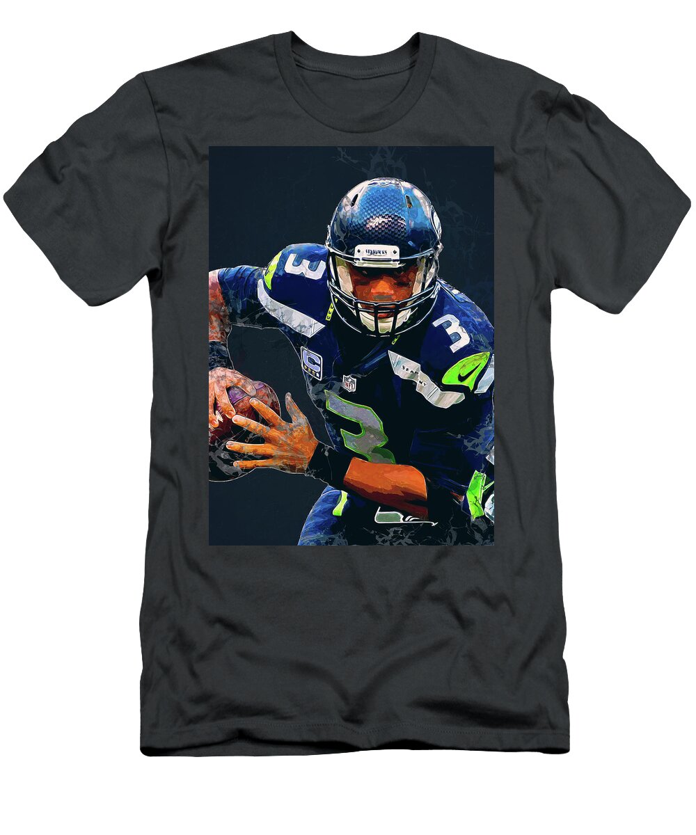 1 Player Football NFL Russell Wilson Russellwilson Russell Wilson Seattle Seahawks Player American Foo Wrenn Huber T-Shirt