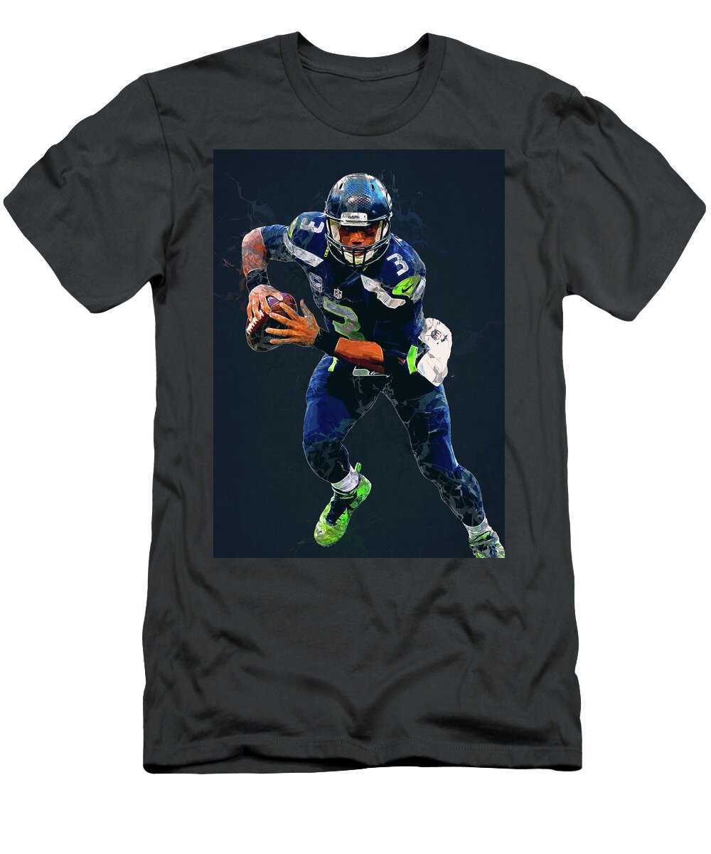 1 Player Football Russell Wilson Russellwilson Russell Wilson Seattle Seahawks Player American Footbal Wrenn Huber T-Shirt